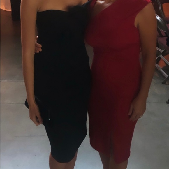 black bow twist midi dress size4 - Picture 5 of 5